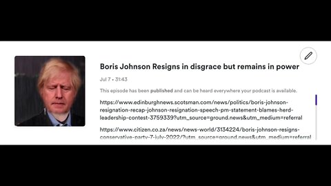 Boris Johnson Resigns in disgrace but remains in power