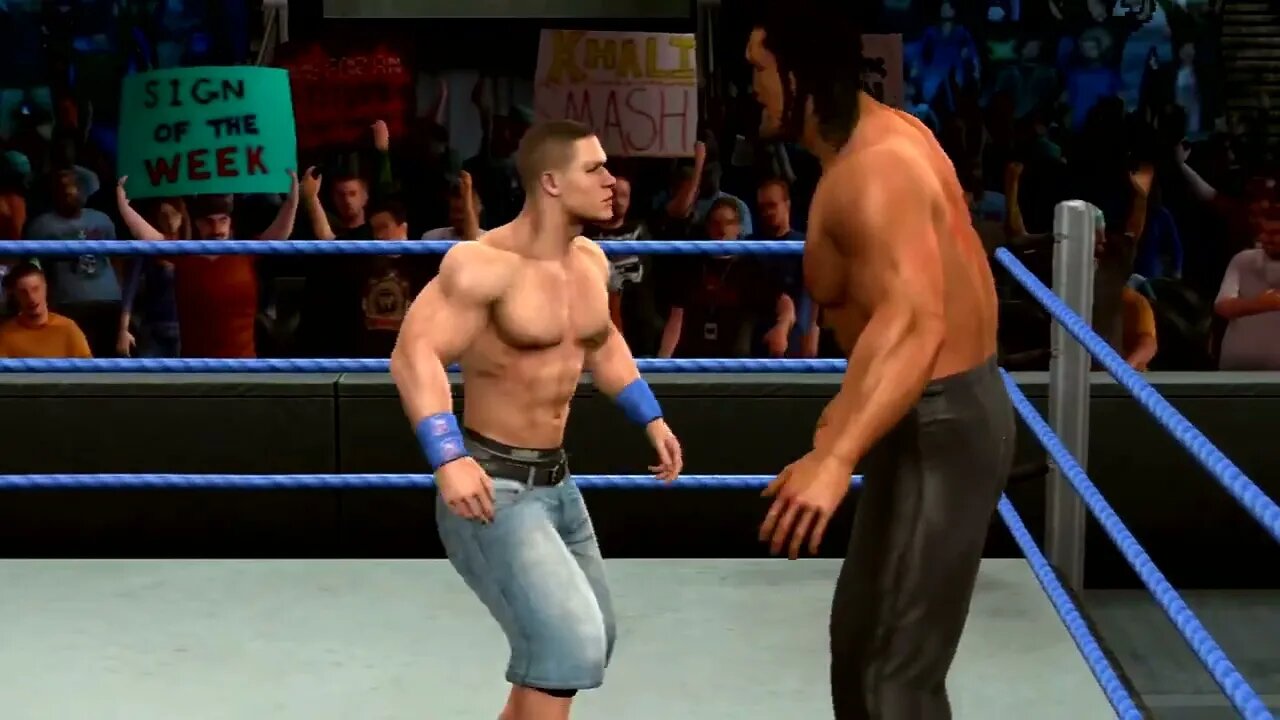 WWE SmackDown vs. Raw 2010 Gameplay John Cena vs The Great Khali