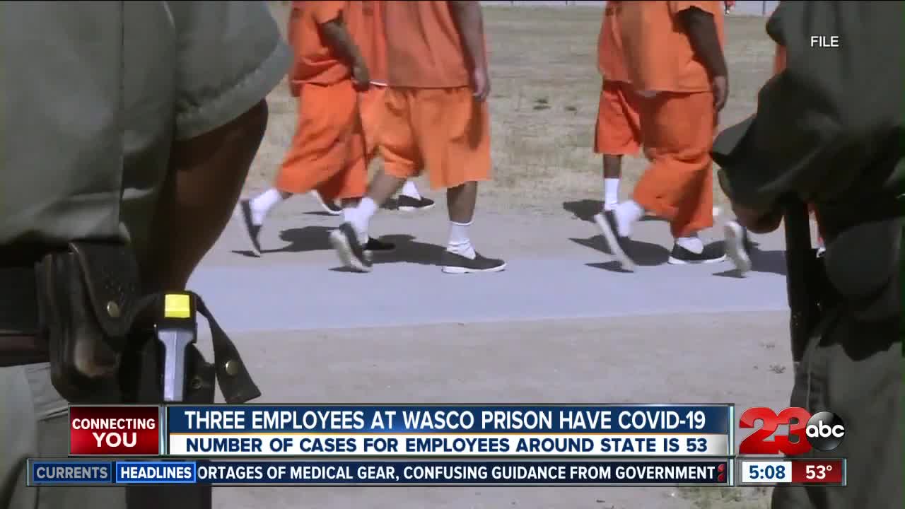 Third employee tests positive at Wasco State Prison