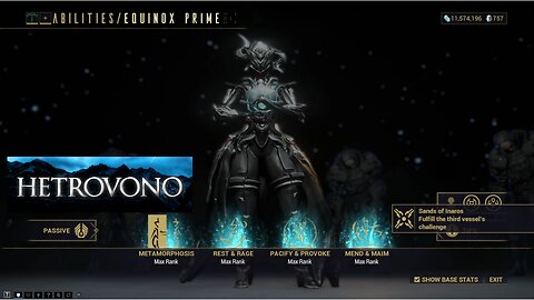 [Warframe] Equinox Prime Breakdown