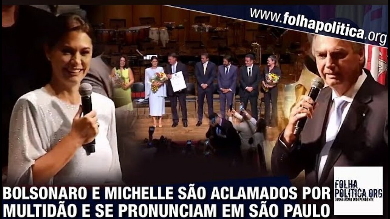 Michelle e Jair Bolsonaro são aclamados em cerimônia no Teatro Municipal de São Paulo e se...