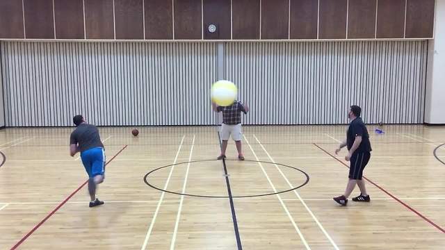 A Huge Ball Knocks A Man Down