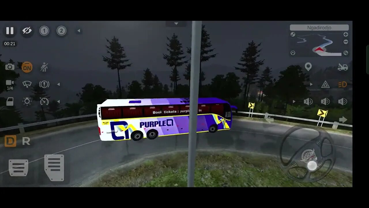 bus simulation Indonesia / tour trip / travel in night / volvo bus / super fast