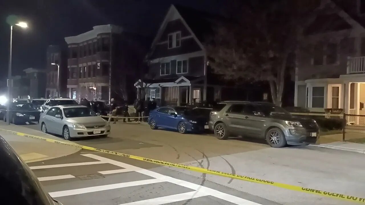 Boston police respond to a double shooting on Lawrence Ave