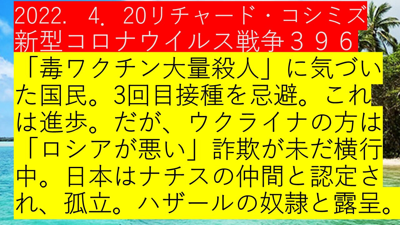 2022.04.20 リチャード・コシミズ新型コロナウイルス戦争３９６