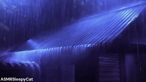 💤Rain on a Greenhouse Roof︱Deep SLEEP, Relieve Stress, Meditate⚡🌧