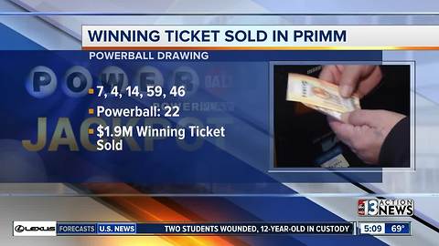 $1.9 million Powerball ticket sold at Primm Valley Lotto