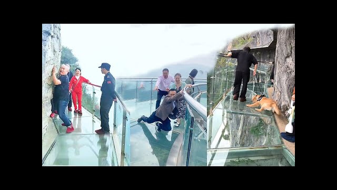 Scariest Cliffside Glass WalkwayPeople dare to walk Amazing chinese landscape