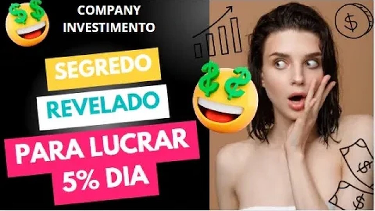 URGENTE! COMPANY INVESTIMENTO: PRÉ-MARKETING NO MELHOR MOMENTO PARA COLOCAR DINHEIRO NO BOLSO 5% DIA