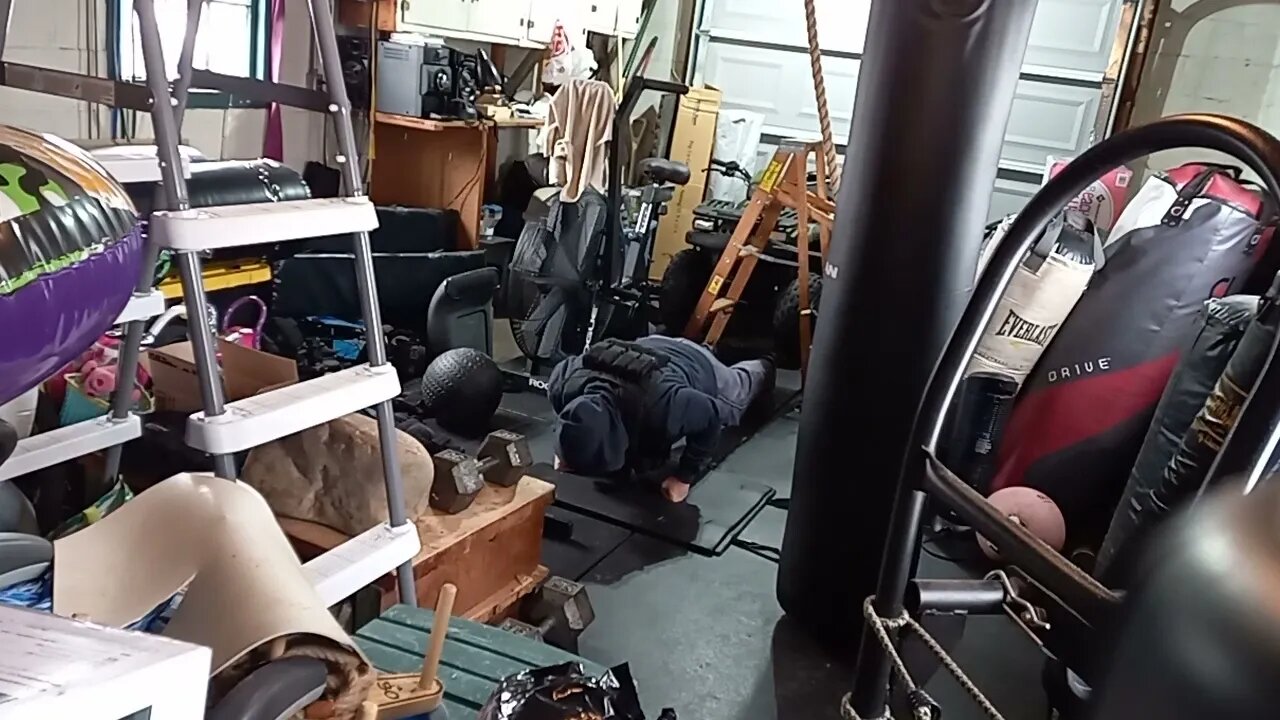 Isometric Knuckle Pushups 5 Second Pushup Plank, 5 Second Mid Pushup Hold 40 LB Weight Vest 1 Min.