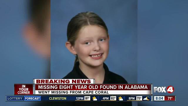 Cape Coral girl found in Alabama