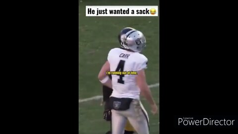 He wanted that sack so bad lol