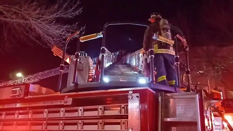 Boston fire department respond to a two alarm fire on 2927 Washington Street part 1