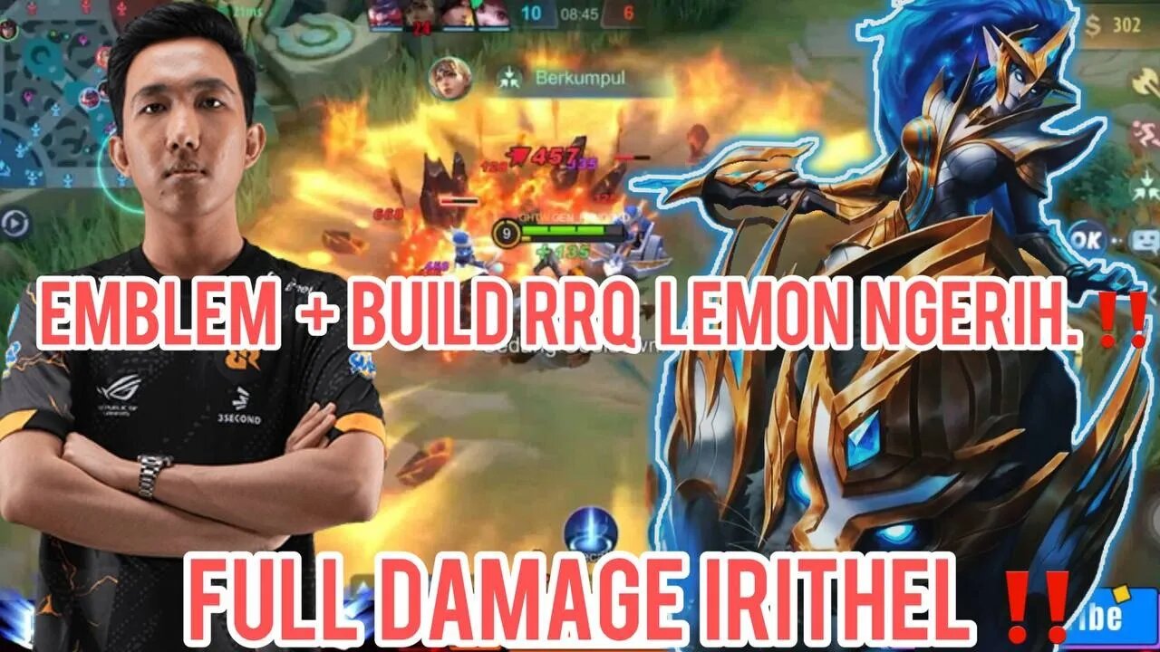 IRITHEL FULL DAMAGE BY ONE BEATRIX | BUILD PLUS EMBLEM RRQ LEMONARU AMAZING | MOBILE LEGENDS