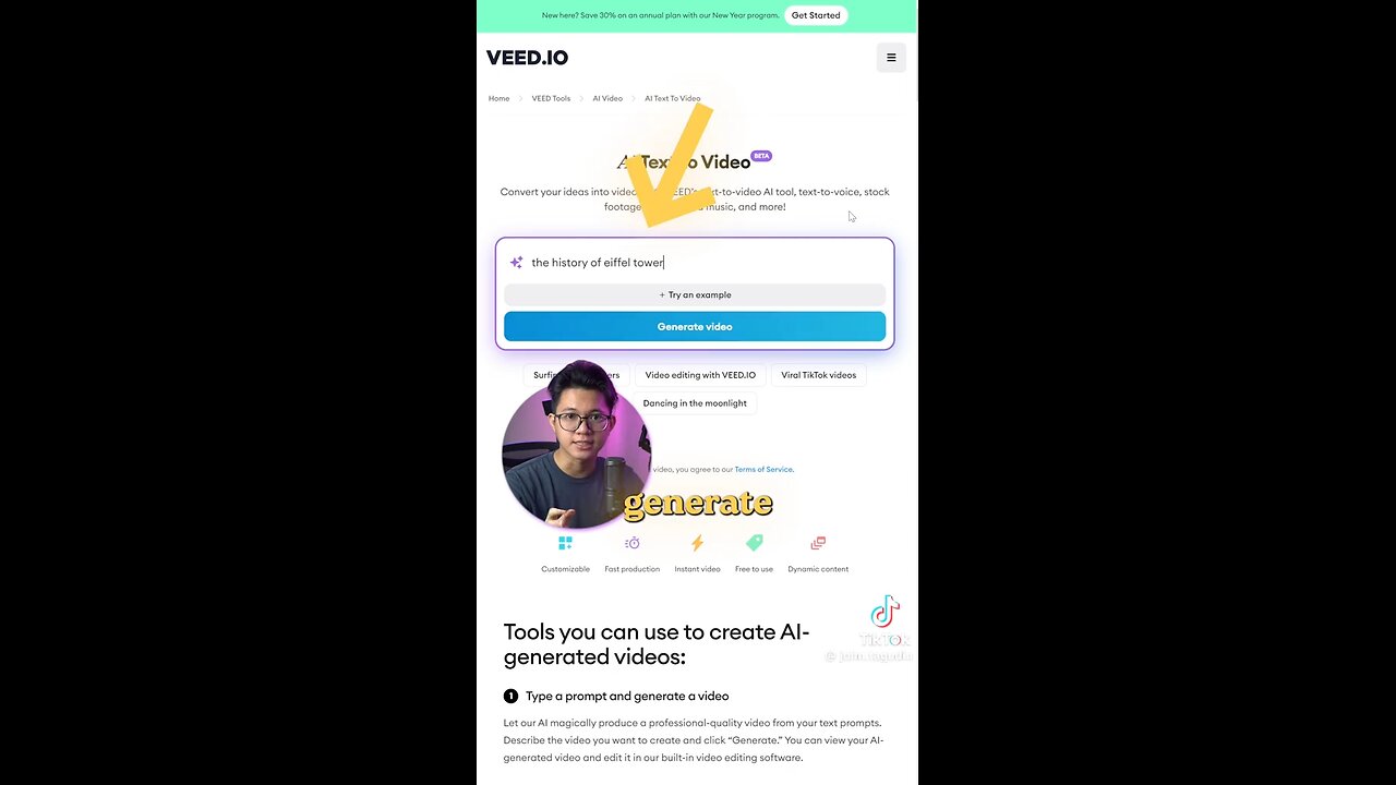 how to generate video from AI tool best AI tool to generate videos in seconds.veed.AI