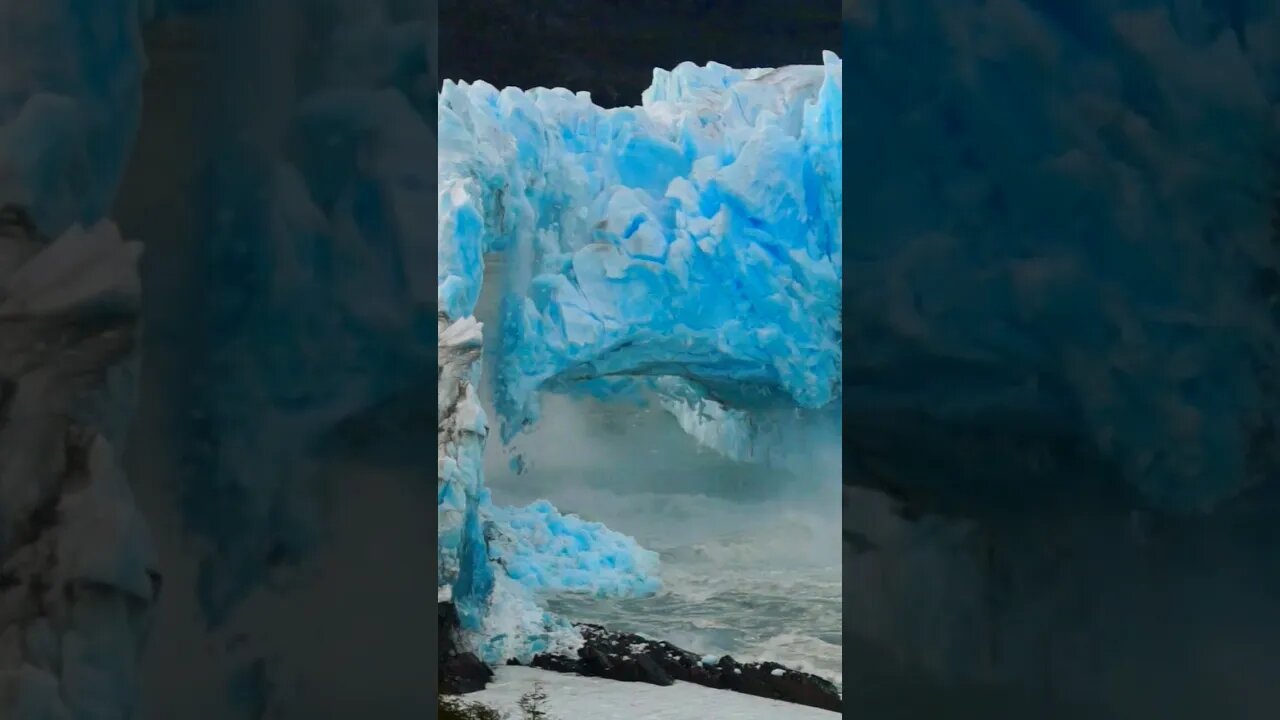 Glacier arch collapse before your eyes! #shorts #nature