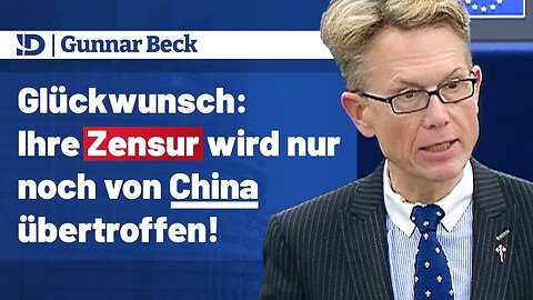 𝐆𝐮𝐧𝐧𝐚𝐫 𝐁𝐞𝐜𝐤 ▶️ Ihre Zensur wird nur noch von China übertroffen!@AfD im EU-Parlament🙈