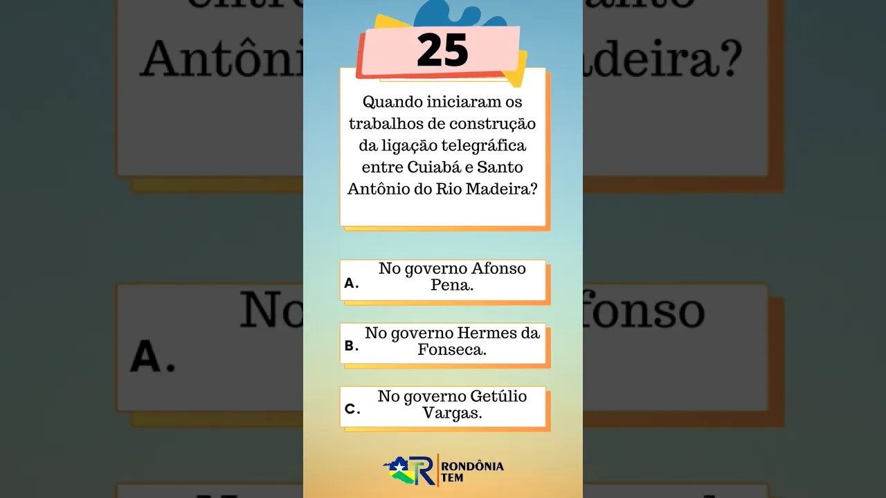 Teste seus conhecimentos sobre história de Rondônia. #quiz #estudos #concursospúblicos