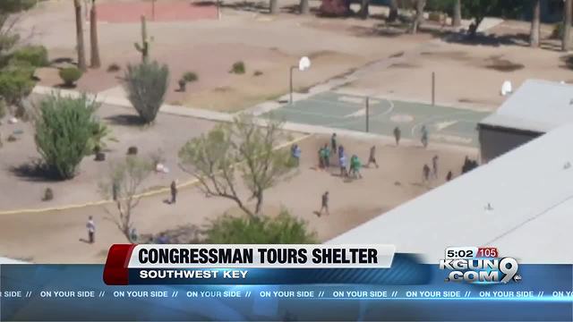 Grijalva tours immigrant children’s shelter