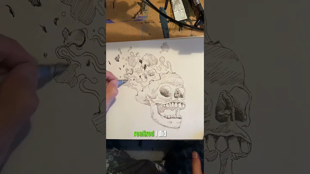 Drawing an Exploding Skull #shorts