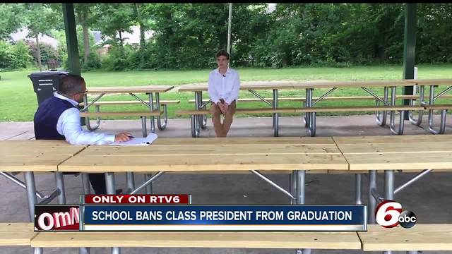 Beech Grove school officials blame a social media post for banning school class president from graduation