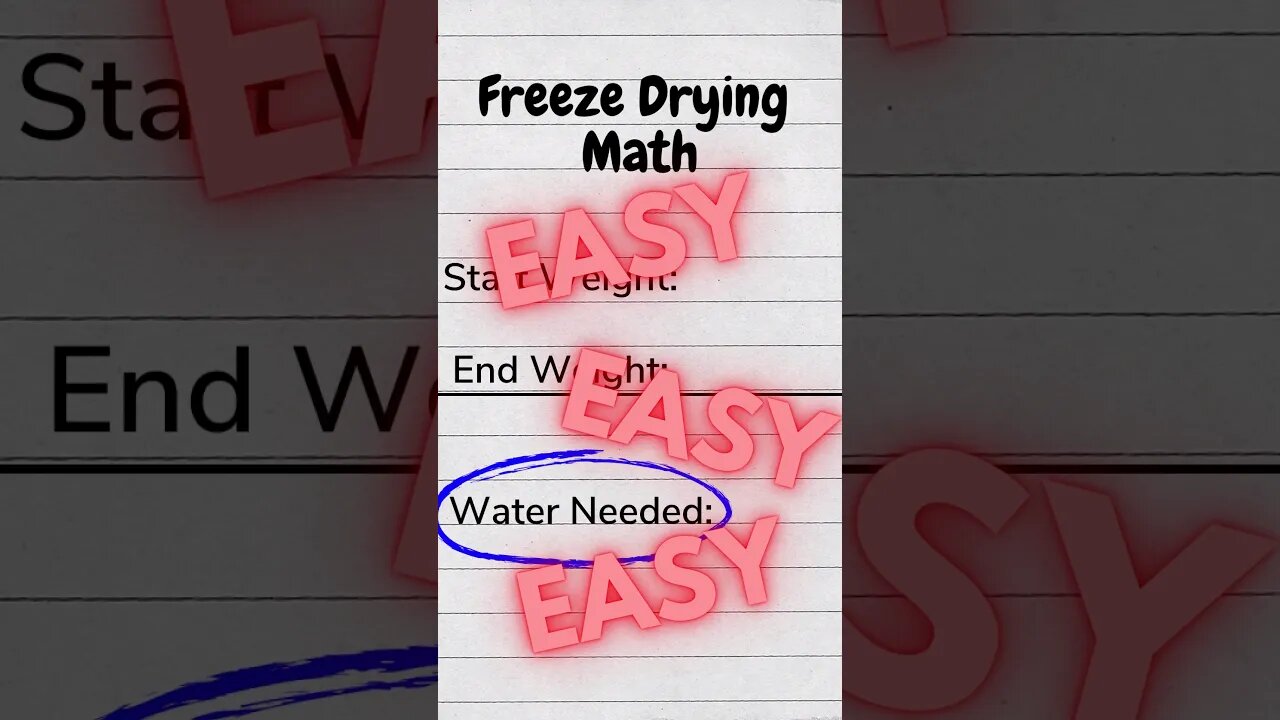 Easy Freeze Drying Math #Shorts