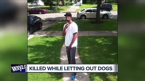 Detroit man shot and killed while letting dogs outside his home