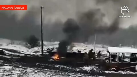 Destroyed Ukrainian armored column in Krasny Liman direction