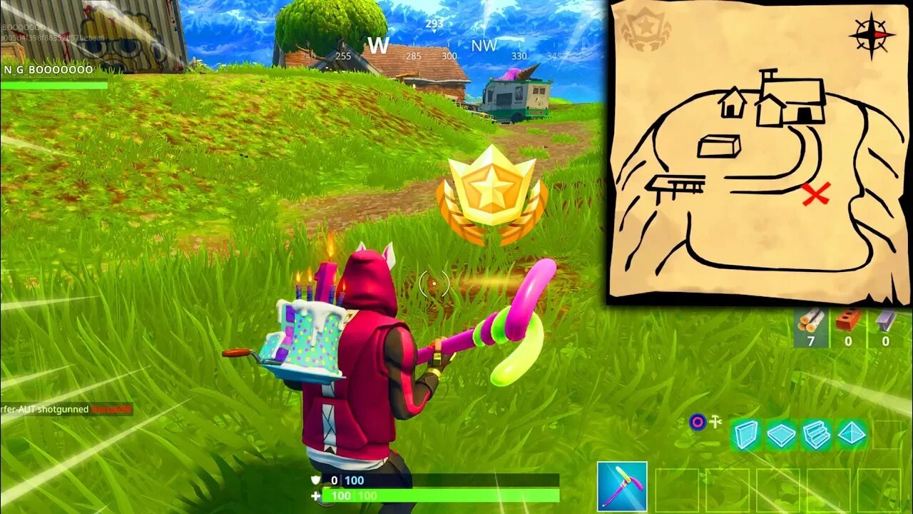 "Follow the Treasure Map found in Flush Factory" Location! - Season 5 "Week 3 Battlestar" Location!