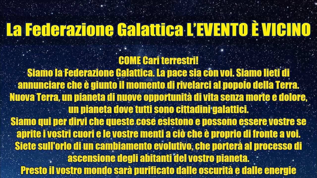 La Federazione Galattica L’EVENTO È VICINO