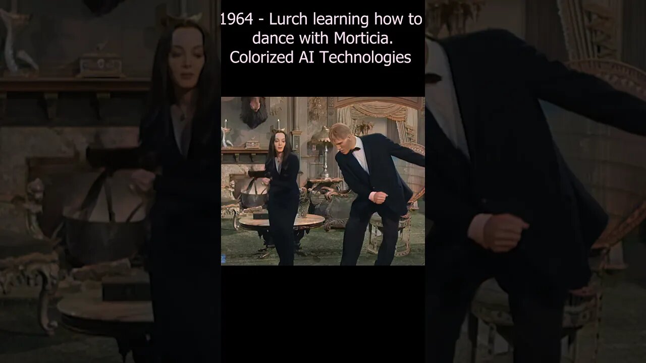 1964 - Morticia Teaches Lurch The Twist - The Addams Family 4K 60fps colorized.