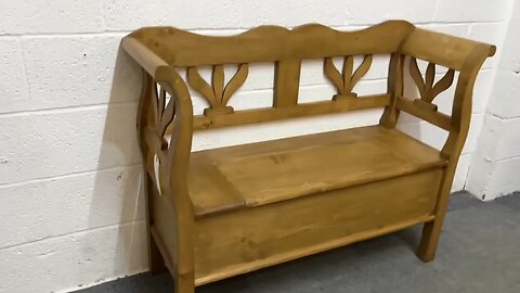 Small Pine Storage Bench (Z1655B) @PinefindersCoUk