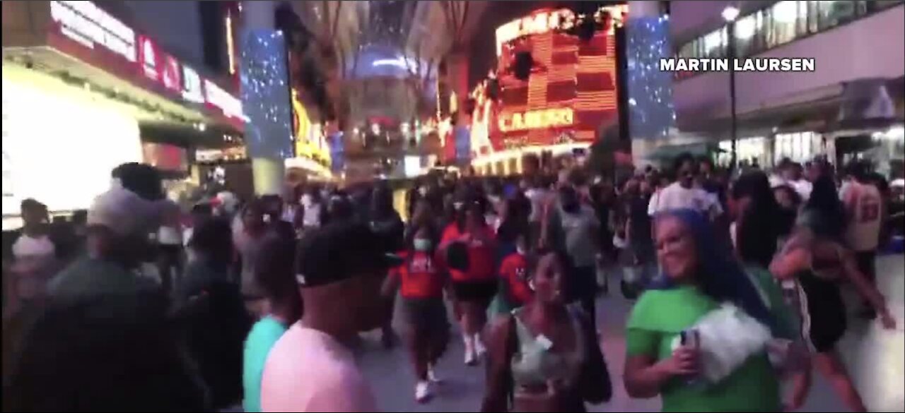 Hundreds pack Fremont St. in Las Vegas amid coronavirus pandemic