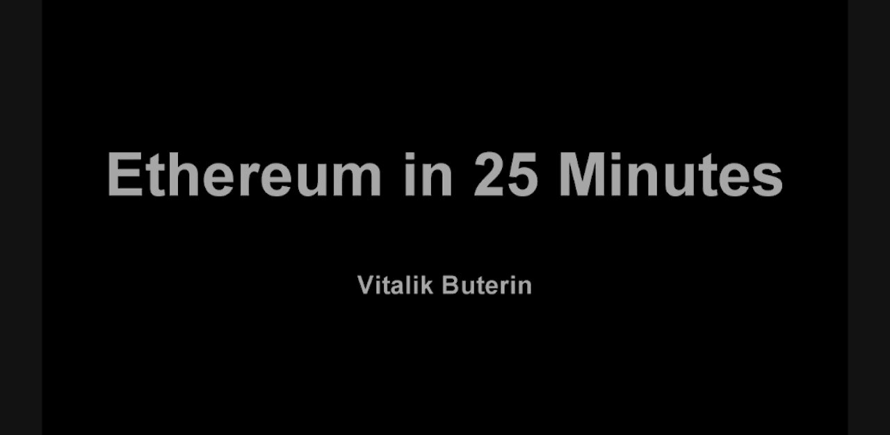 Ethereum explained in 25 minutes by Vitalik Buterin Ethereum co-founder.