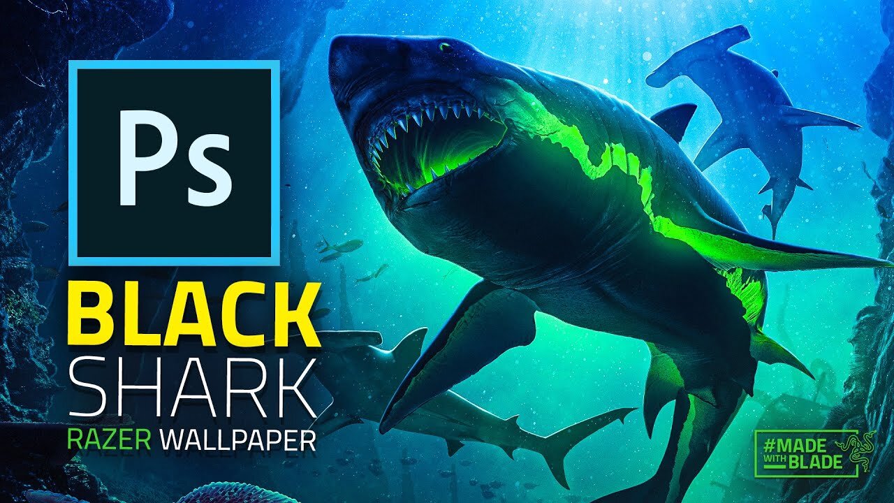 I made an epic shark wallpaper