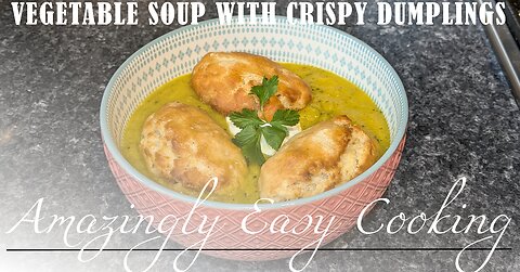 Vegetable Soup with Baked Dumplings - An inexpensive and healthy meal for all the family