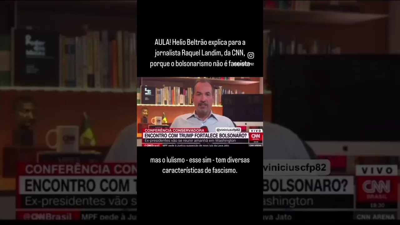 Helio Beltrão explica para a jornalista Raquel Landim, da CNN, porque o bolsonarismo não é fascista