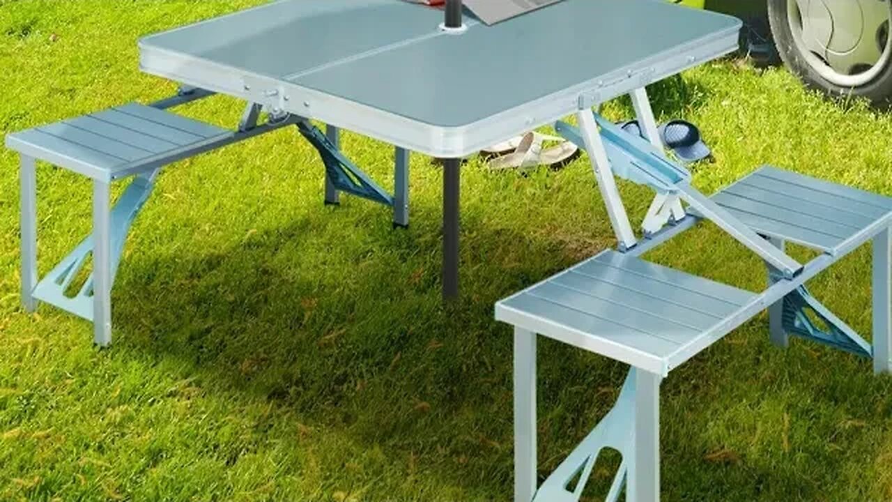 unpacking and unfolding picnic table and chairs 1080p FHD Dolby vision super dooper