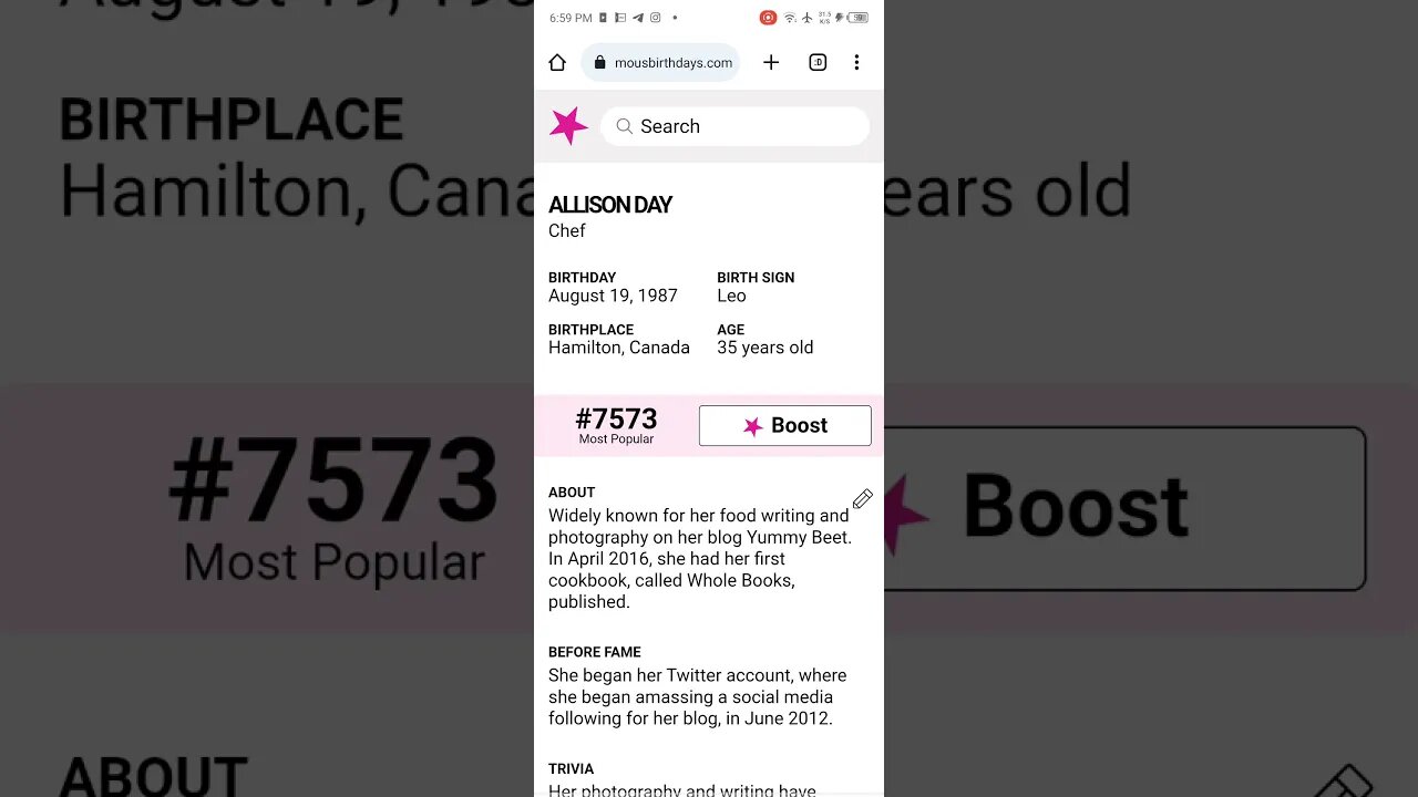 HAPPY 35 YEARS OLD CHEF ALLISON DAY