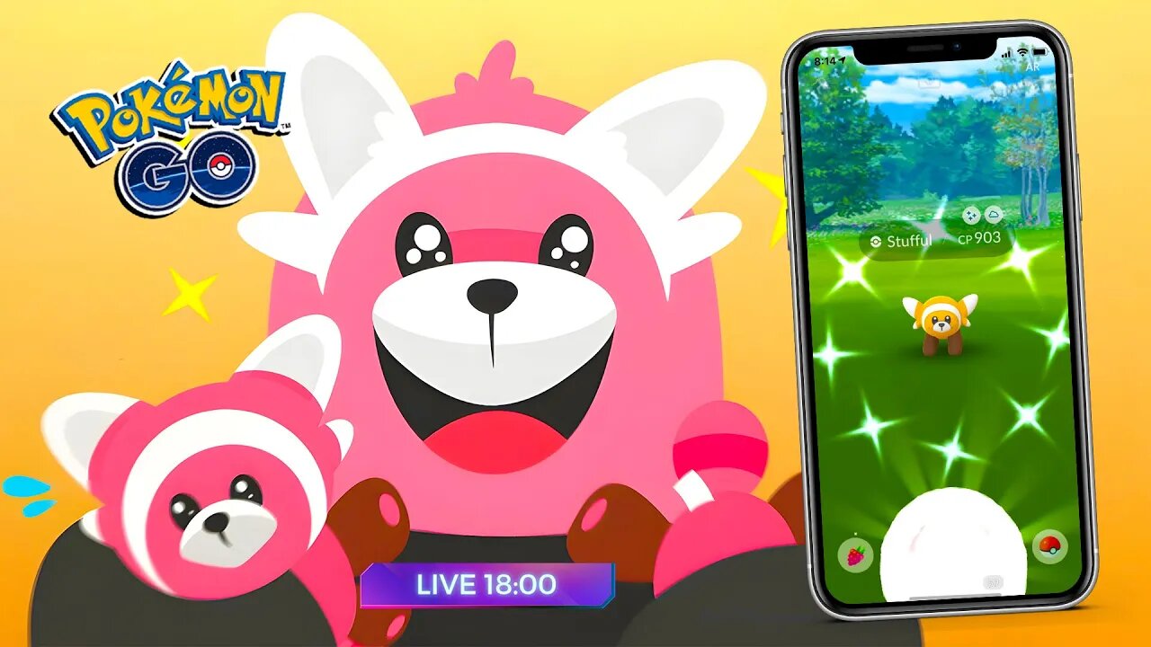 🕕 STUFFUL E BEWEAR SHINY AGORA!!! MONTANHA DE XP DOBRADO! POKÉMON GO Hora do Holofote!