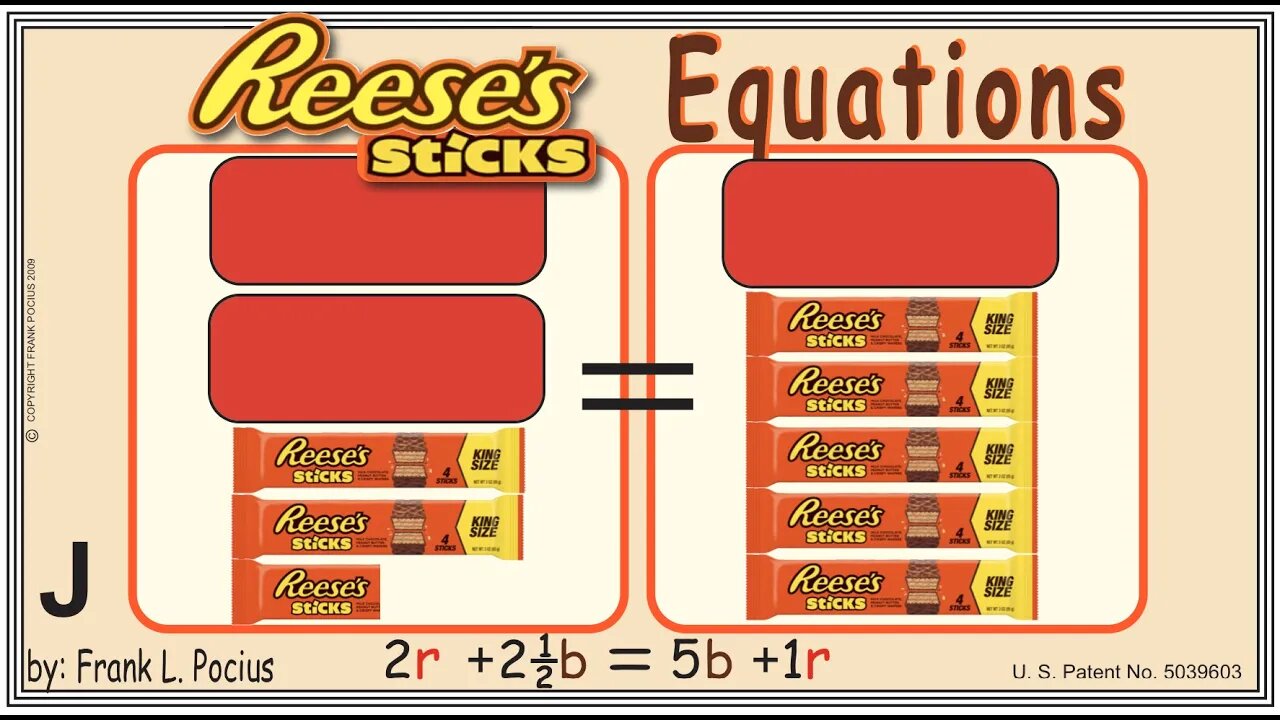 J1_vis REESES STICKS 2r+2.5b=5b+1r _ SOLVING BASIC EQUATIONS _ SOLVING BASIC WORD PROBLEMS