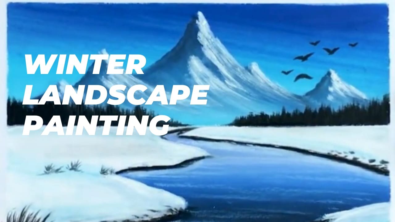 Simple Oil Pastel Winter landscape painting for beginners | Oil Pastel Drawing Winter