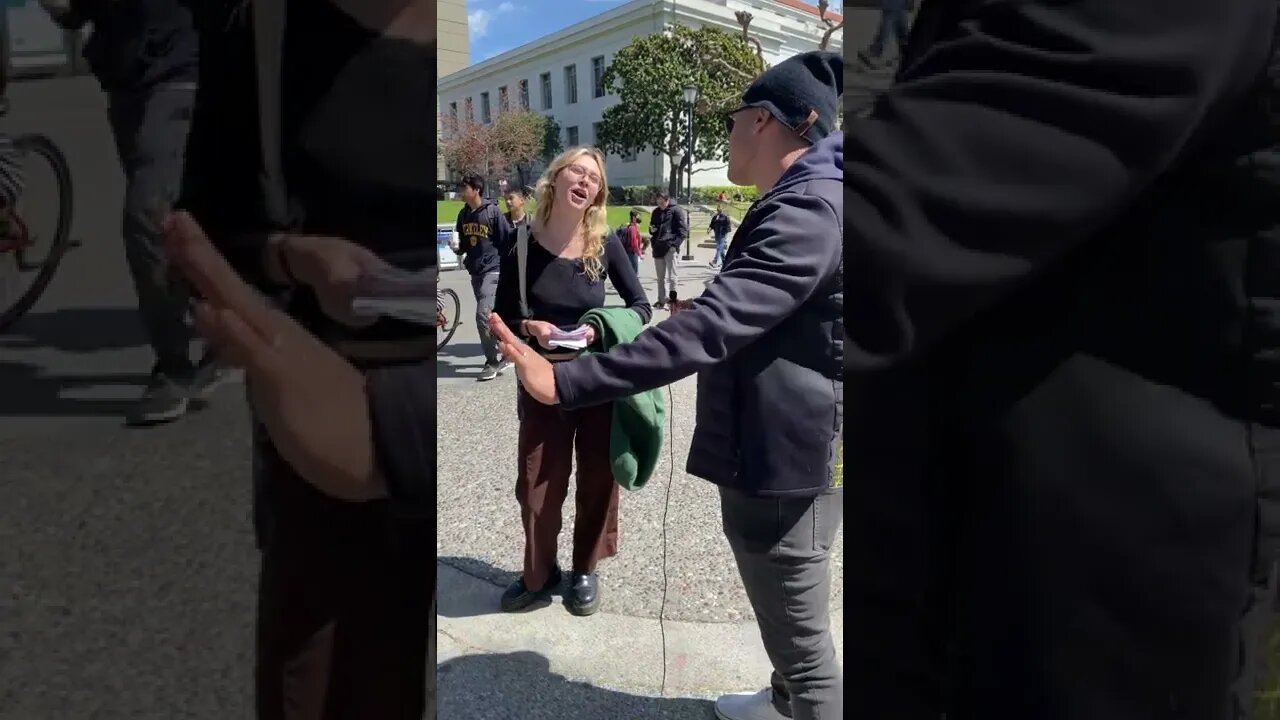 Liberal Berkeley Student Says Conservative Reporter Is "Inciting Violence" | TurningPointUSA