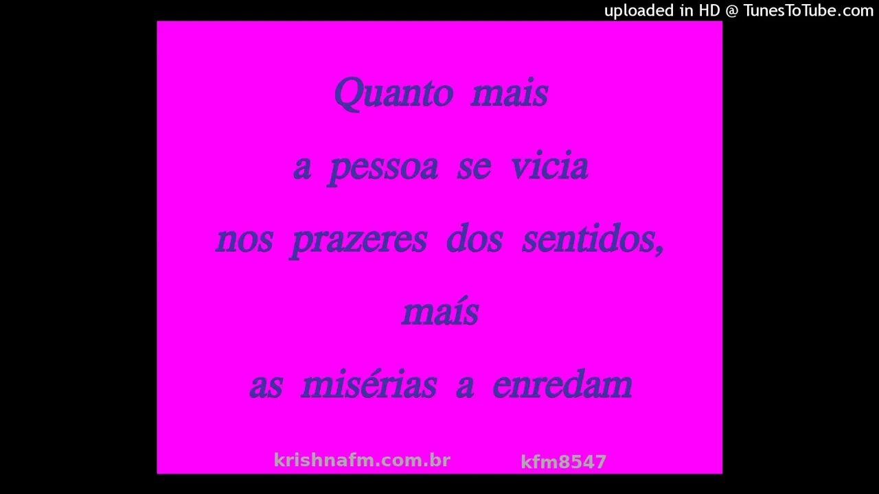 Quanto mais a pessoa se vicia nos prazeres dos sentidos, maís as misérias a enredam kfm8547