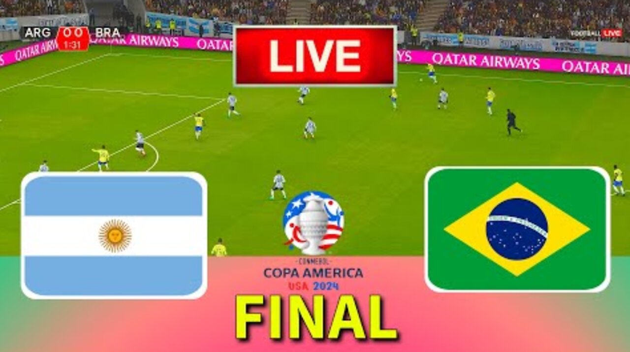 BRAZIL vs ARGENTINA - Final Copa America 2024 | Full Match All Goals | Live Football Match