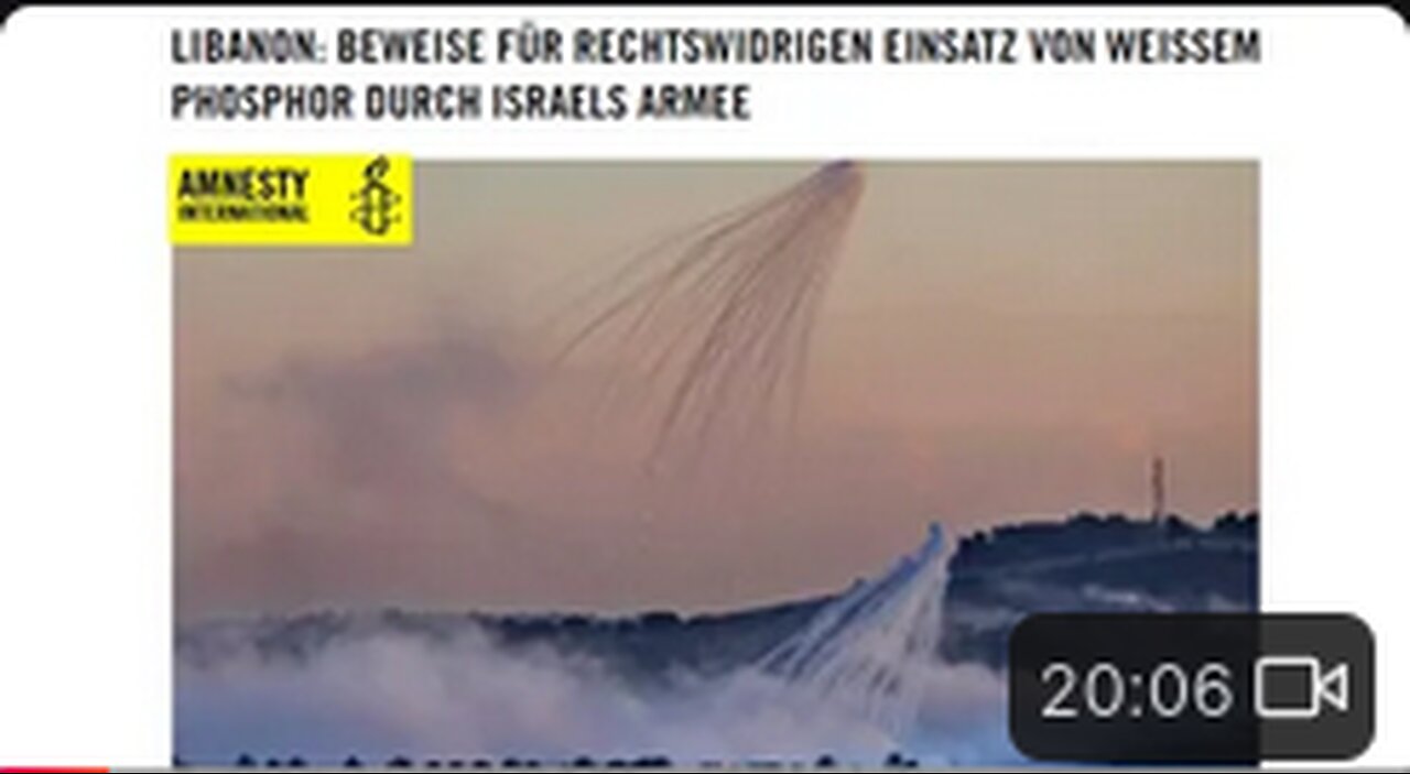 #Kriegsverbrechen Amnesty International bestätigt Einsatz von weißem Phosphor im Südlibanon!