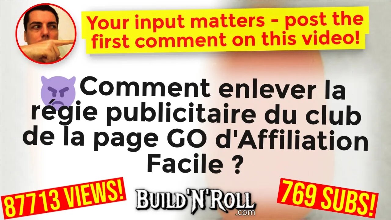 👿 Comment enlever la régie publicitaire du club de la page GO d'Affiliation Facile ?