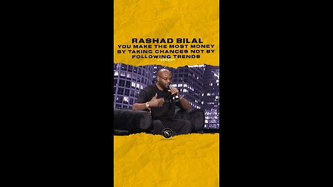 @rashadbilal You make the most money by taking chances not by following trends