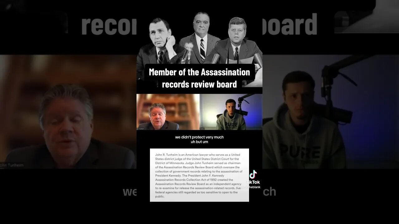 John Tunheim of the ARRB on declassification of documents relating to JFK