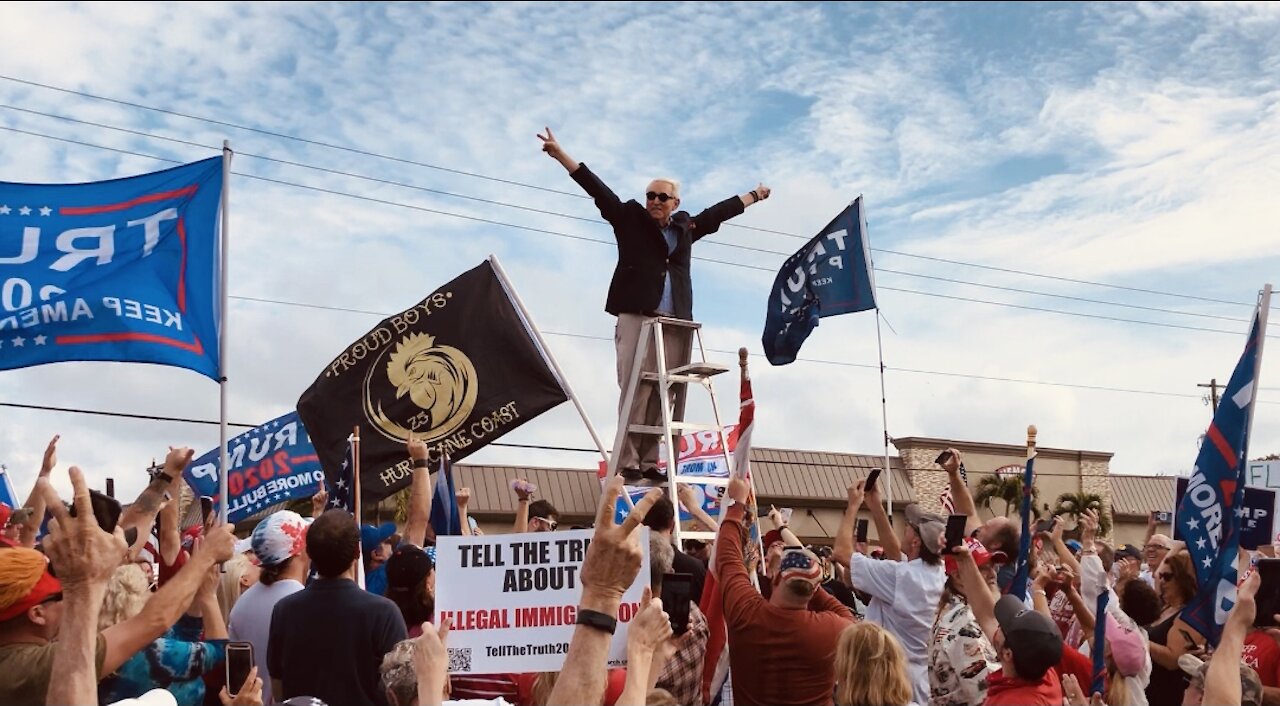 Roger Stone held a rally near Senator Rick Scott’s house